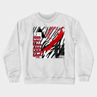 spinning red black white grey abstract geometric animal print Crewneck Sweatshirt